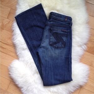 7 For All Mankind Flynt Flare Jeans | Y2K Low Rise Dark Wash 2000s Wide Leg